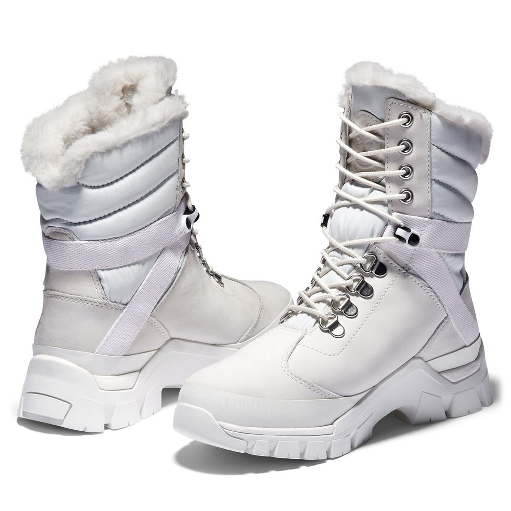 Bocanci De Zapada Timberland Dama Albi - Jenness Falls Waterproof Insulated - Romania - PANUOG596